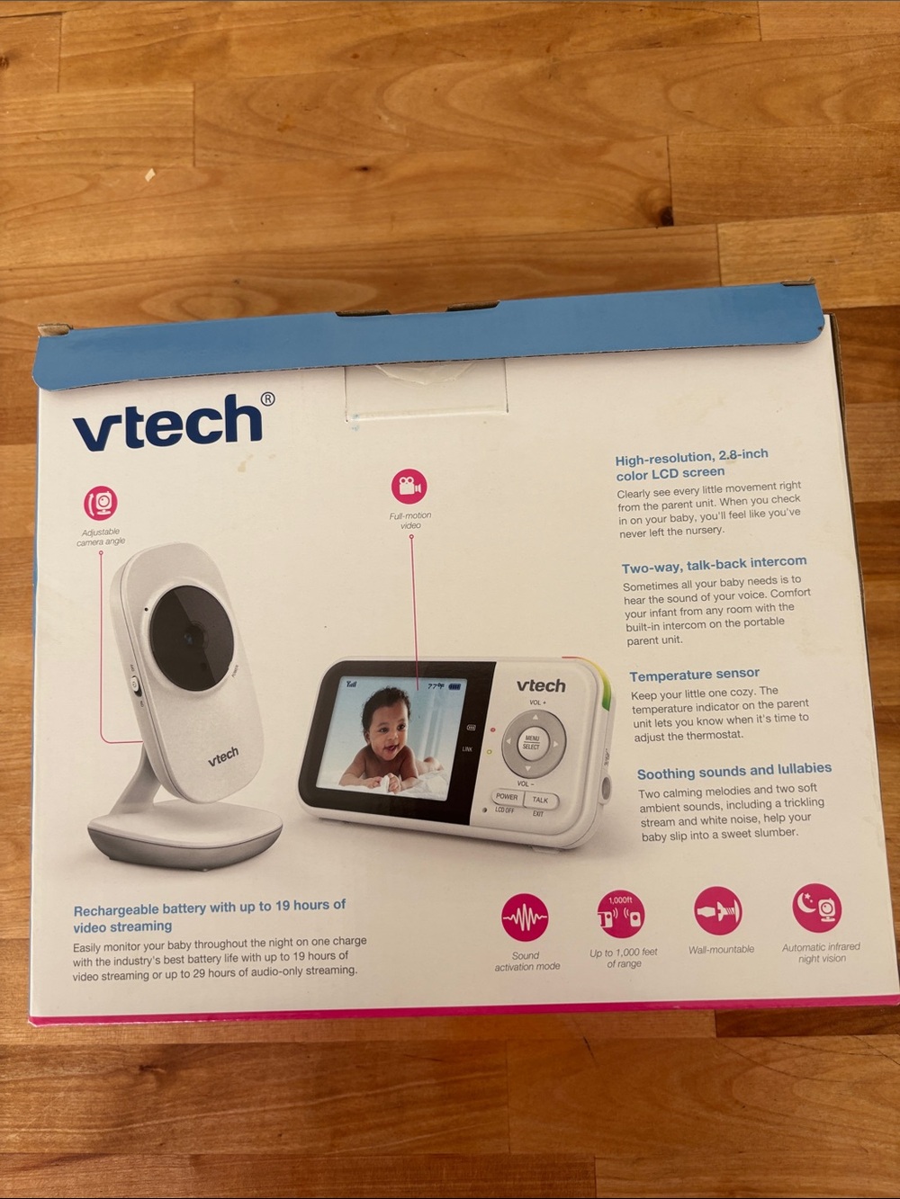 vtech White Video Monitor - 2.8" LCD Baby Monitor - Picture 3 of 9